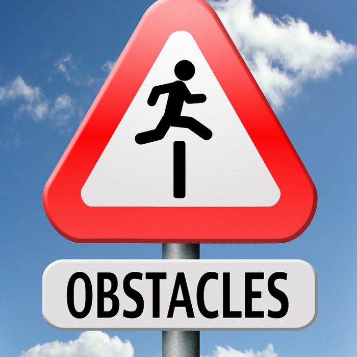 obstacle ahead caution for danger take the challenge avoid and overcome the problem prepare for difficult and avoiding hard times jump the hurdles or obstacles